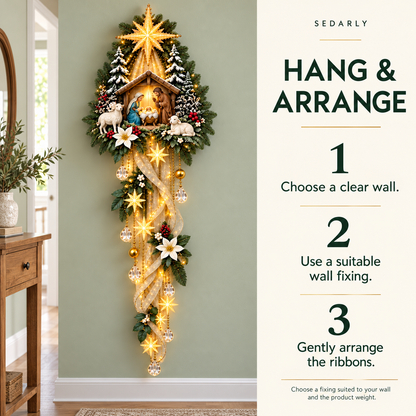 How to hang and arrange the nativity wall hanging in 3 steps
