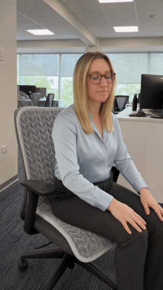 Relaxing on a warm office chair
